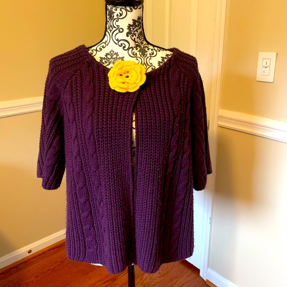 Sydney Easton, woman’s purple sweater 1X